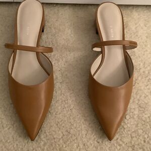Charles & Keith Tan Pointed Toe Mules